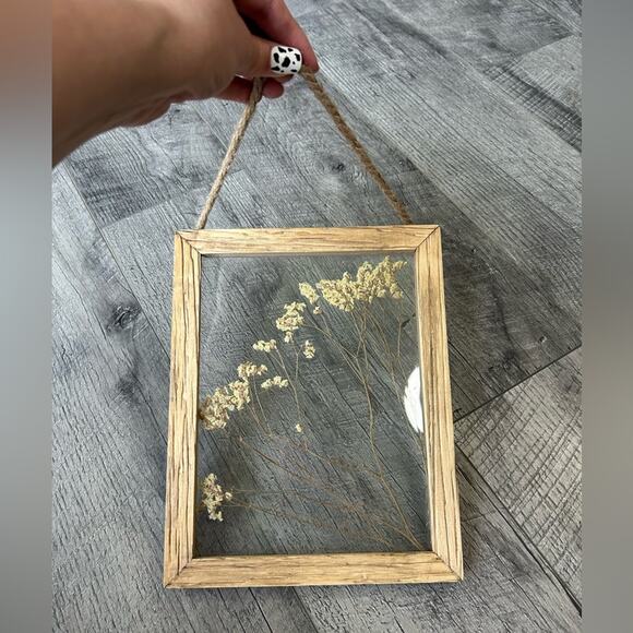 Dried flowerwall art-glass pressed floral, frame - ready to hang-cottage core - Picture 7 of 7